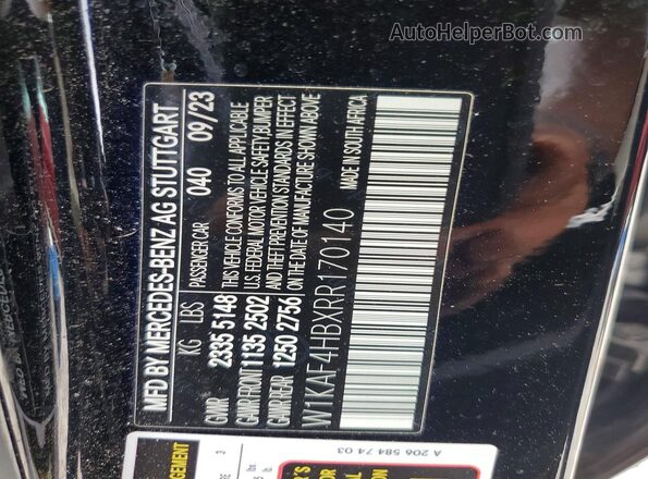 W1KAF4HBXRR170140 2024 MERCEDES-BENZ C Black Вид підкапотного простору