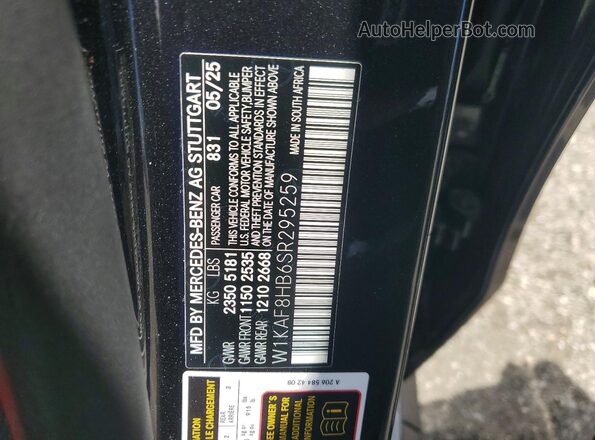 W1KAF8HB6SR295259 2025 MERCEDES-BENZ C Black Engine compartment view