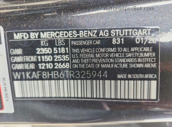 W1KAF8HB6TR325944 2026 MERCEDES-BENZ C Gray Widok komory silnika