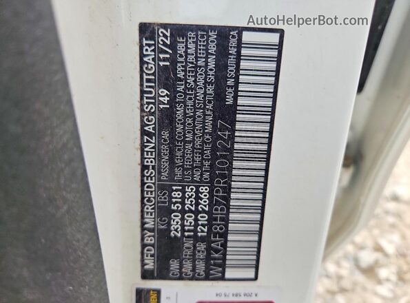 W1KAF8HB7PR101247 2023 MERCEDES-BENZ C White ძრავის განყოფილების ხედი
