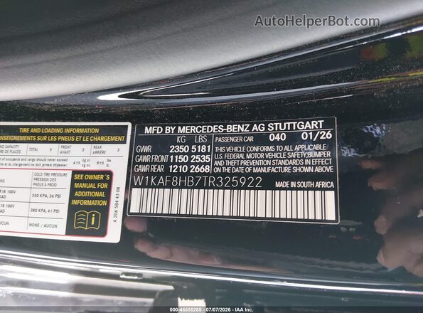 W1KAF8HB7TR325922 2026 MERCEDES-BENZ AMG C 43 Черный Вид подкапотного пространства