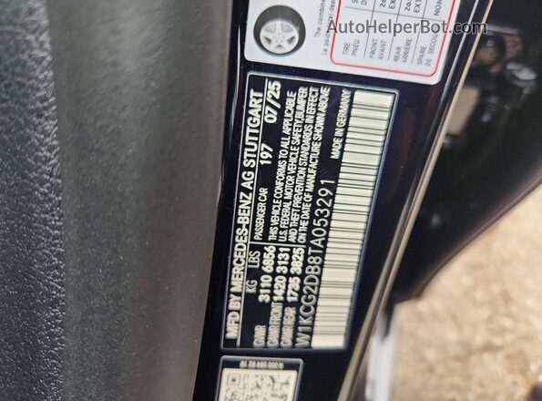 W1KCG2DB8TA053291 2026 MERCEDES-BENZ EQS Black VIN sticker view