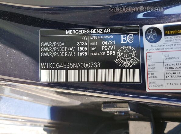 W1KCG4EB5NA000738 2022 MERCEDES-BENZ EQS Blue Engine compartment view