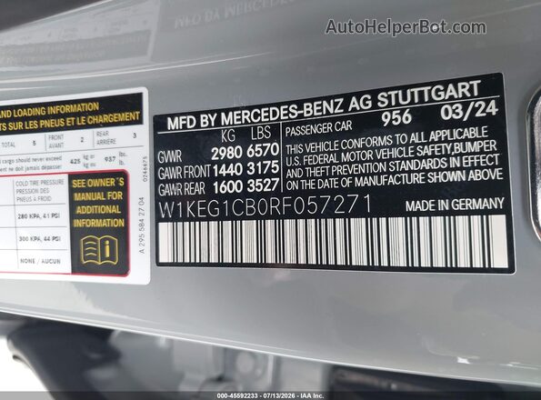 W1KEG1CB0RF057271 2024 MERCEDES-BENZ EQE 350 Gray Vista del compartimento del motor