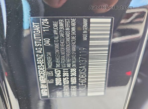W1KLF6DBXSA137119 2025 MERCEDES-BENZ E Blue VIN sticker view