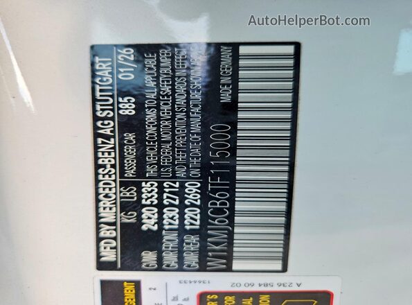 W1KMJ6CB6TF115000 2026 MERCEDES-BENZ CLE White ძრავის განყოფილების ხედი