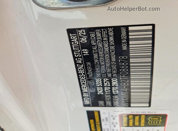 W1KMK4HB2TF086878 2026 MERCEDES-BENZ CLE White VIN sticker view