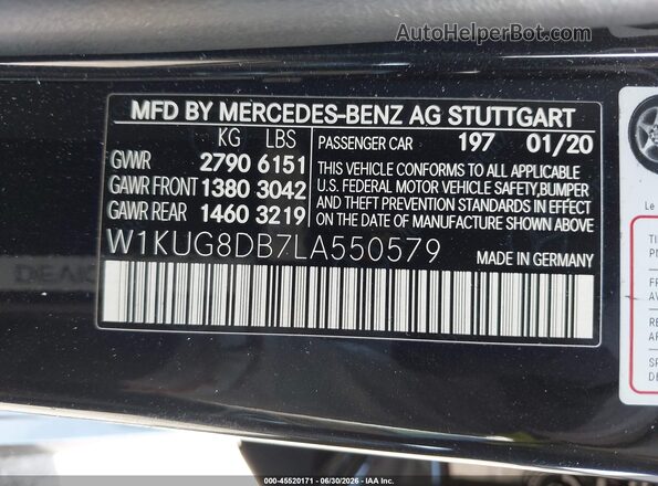 W1KUG8DB7LA550579 2020 MERCEDES-BENZ S-CLASS Black Widok komory silnika