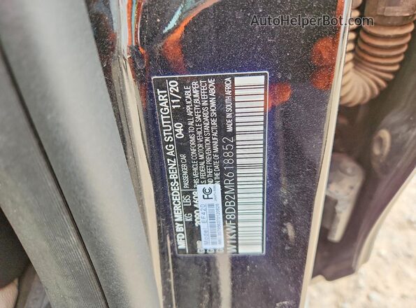 W1KWF8DB2MR618852 2021 MERCEDES-BENZ C Black VIN կոդի պիտակի տեսք