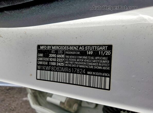 W1KWF8DB3MR617824 2021 MERCEDES-BENZ C White Շարժիչի բաժամունքի տեսք