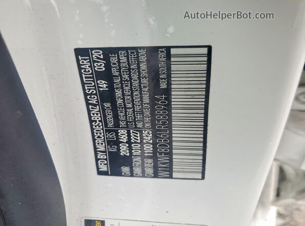 W1KWF8DB6LR588964 2020 MERCEDES-BENZ C White Vista del compartimento del motor