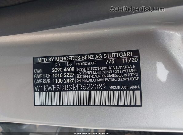 W1KWF8DBXMR622082 2021 MERCEDES-BENZ C-CLASS Серебряный Вид подкапотного пространства