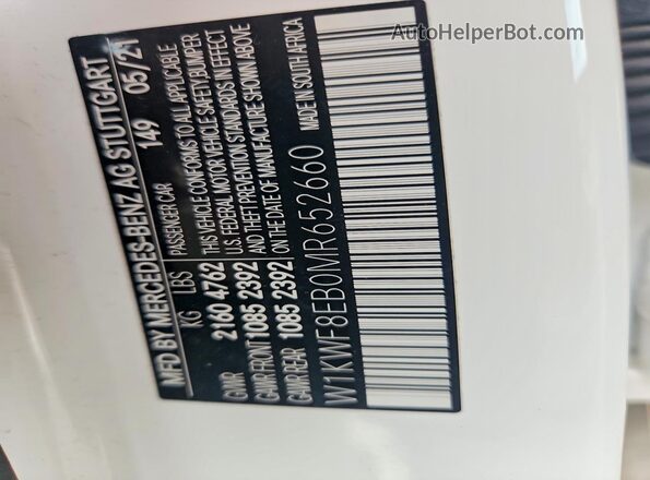 W1KWF8EB0MR652660 2021 MERCEDES-BENZ C White Vista del compartimento del motor