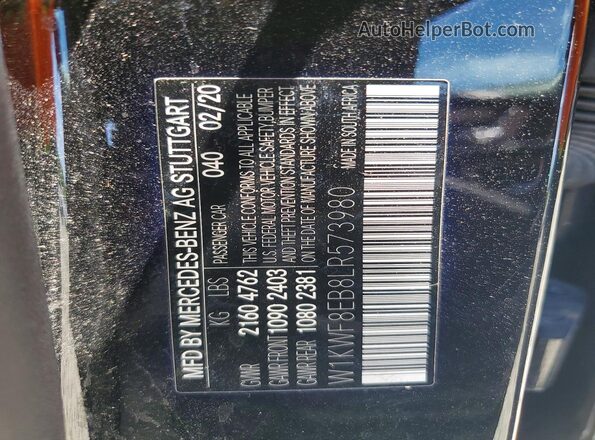 W1KWF8EB8LR573980 2020 MERCEDES-BENZ C Black Շարժիչի բաժամունքի տեսք