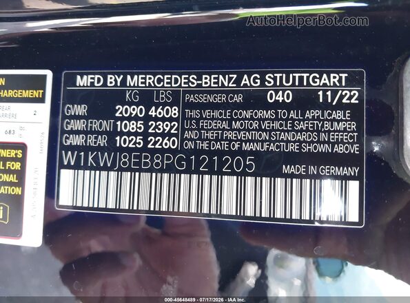 W1KWJ8EB8PG121205 2023 MERCEDES-BENZ C-CLASS Black Vista del compartimento del motor