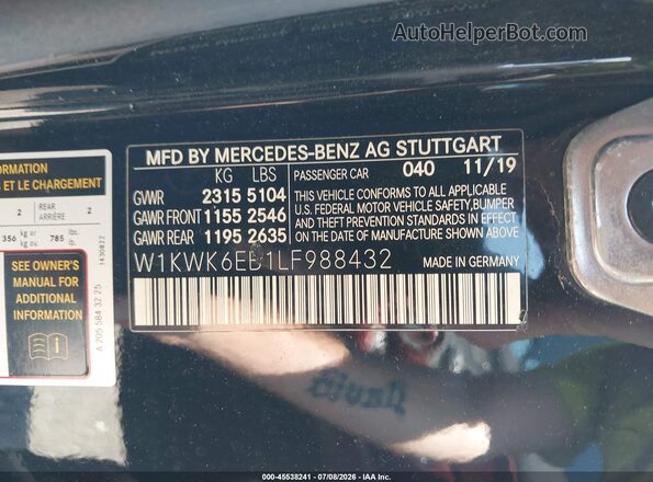 W1KWK6EB1LF988432 2020 MERCEDES-BENZ AMG C 43 Black Widok komory silnika
