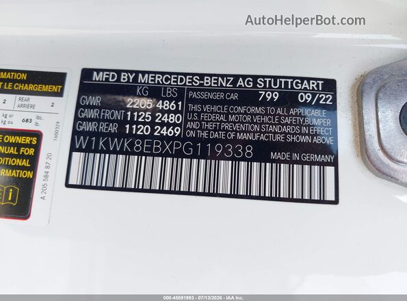 W1KWK8EBXPG119338 2023 MERCEDES-BENZ C-CLASS White Engine compartment view