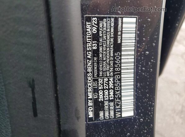W1KZF5KB5PB185605 2023 MERCEDES-BENZ E Charcoal Vista de la etiqueta del VIN