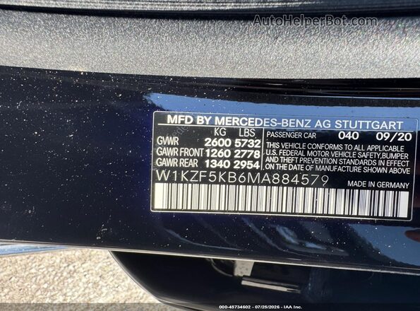 W1KZF5KB6MA884579 2021 MERCEDES-BENZ E-CLASS Black Vista del compartimento del motor