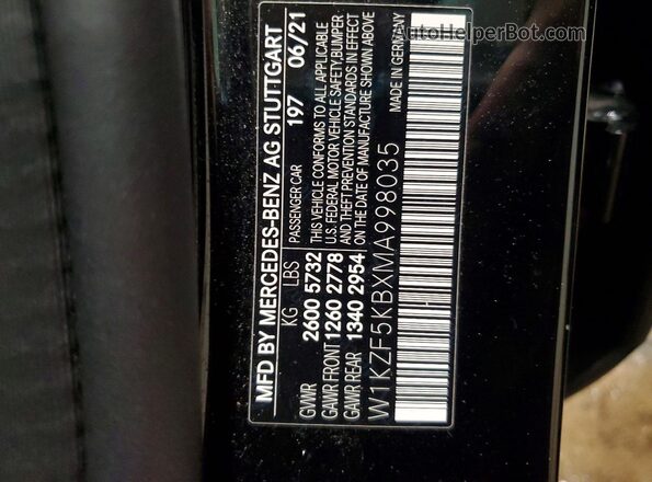 W1KZF5KBXMA998035 2021 MERCEDES-BENZ E Black Вид підкапотного простору