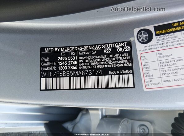 W1KZF6BB5MA873174 2021 MERCEDES-BENZ AMG E 53 Silver Widok komory silnika