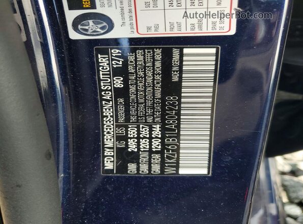 W1KZF6JB1LA804238 2020 MERCEDES-BENZ E Blue ძრავის განყოფილების ხედი