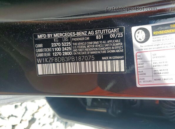 W1KZF8DB3PB187075 2023 MERCEDES-BENZ E Black Engine compartment view