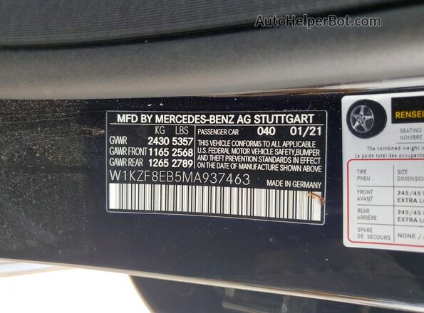 W1KZF8EB5MA937463 2021 MERCEDES-BENZ E Black Vista del compartimento del motor