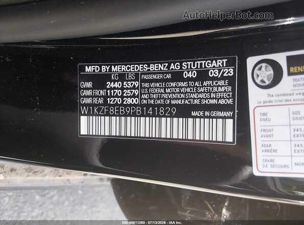 W1KZF8EB9PB141829 2023 MERCEDES-BENZ E-CLASS Black Widok komory silnika