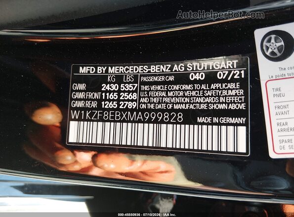 W1KZF8EBXMA999828 2021 MERCEDES-BENZ E-CLASS Black Widok komory silnika
