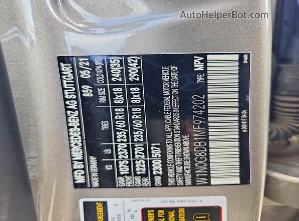 W1N0G8DB1MF974202 2021 MERCEDES-BENZ GLC-CLASS Silver Widok komory silnika