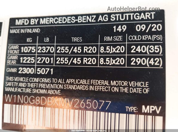 W1N0G8DBXMV265077 2021 MERCEDES-BENZ GLC 300 White Engine compartment view