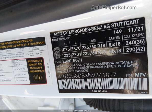 W1N0G8DBXNV341897 2022 MERCEDES-BENZ GLC 300 Белый Вид подкапотного пространства