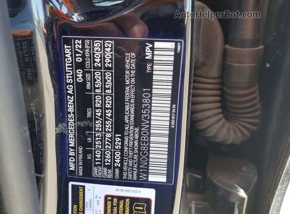 W1N0G8EB0NV353801 2022 MERCEDES-BENZ GLC-CLASS Black VIN კოდის სტიკერის ხედი
