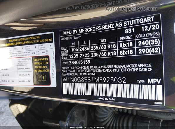 W1N0G8EB1MF925032 2021 MERCEDES-BENZ GLC 300 Black Շարժիչի բաժամունքի տեսք
