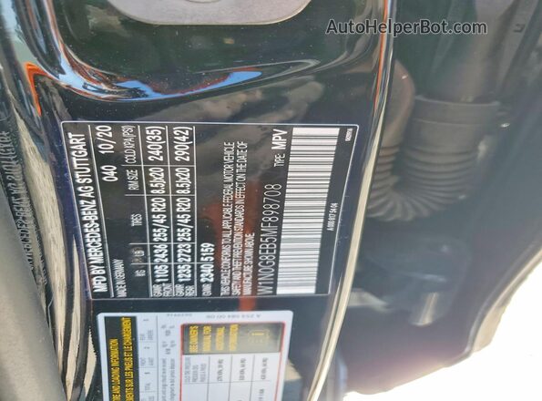 W1N0G8EB5MF898708 2021 MERCEDES-BENZ GLC-CLASS Black VIN კოდის სტიკერის ხედი