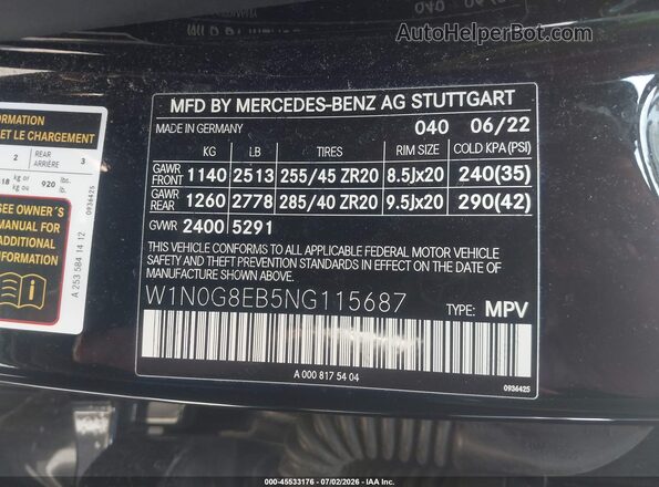 W1N0G8EB5NG115687 2022 MERCEDES-BENZ GLC 300 Черный Вид подкапотного пространства