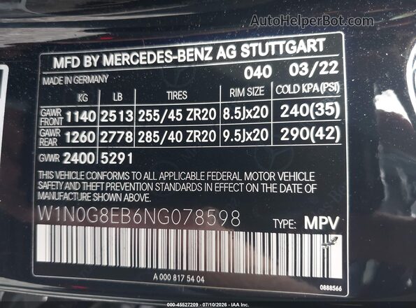 W1N0G8EB6NG078598 2022 MERCEDES-BENZ GLC 300 Black Vista del compartimento del motor