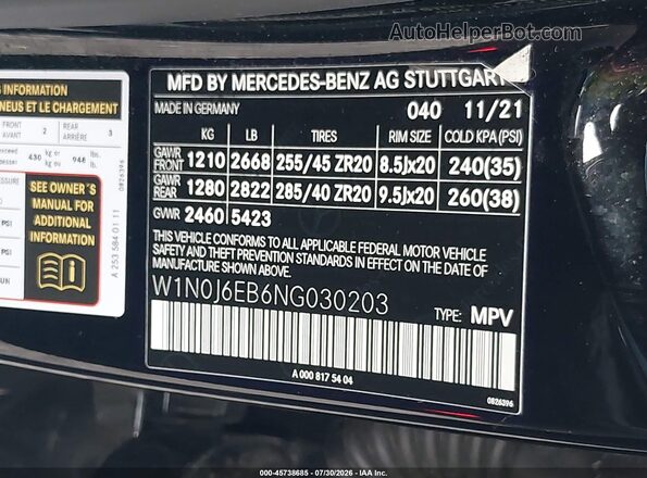 W1N0J6EB6NG030203 2022 MERCEDES-BENZ AMG GLC 43 Black ძრავის განყოფილების ხედი