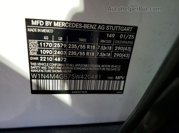 W1N4M4GB7SW420481 2025 MERCEDES-BENZ GLB-CLASS White Շարժիչի բաժամունքի տեսք