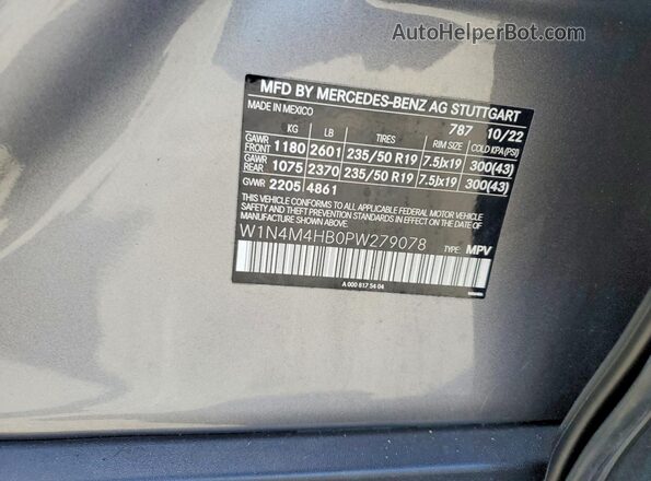 W1N4M4HB0PW279078 2023 MERCEDES-BENZ GLB-CLASS Charcoal Շարժիչի բաժամունքի տեսք