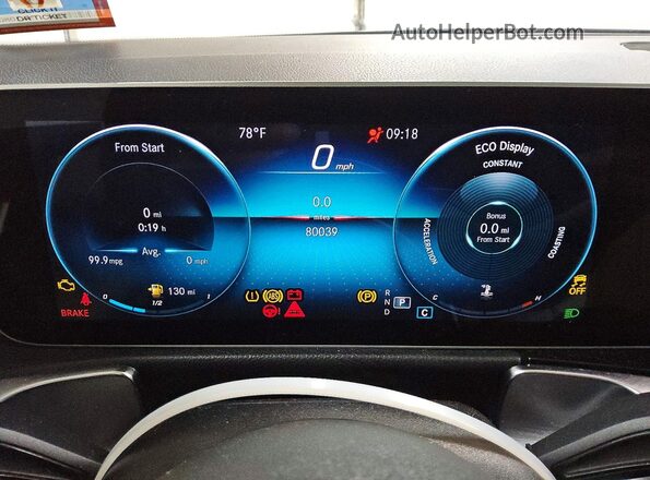 W1N4M4HB6LW041326 2020 MERCEDES-BENZ GLB-CLASS Blue Vista del cuadro de instrumentos