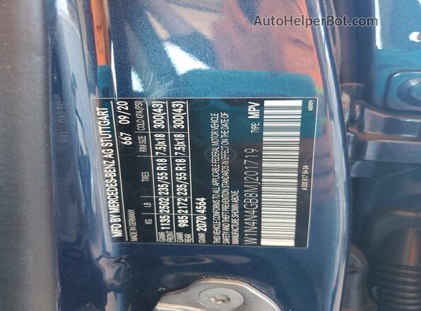 W1N4N4GB8MJ201719 2021 MERCEDES-BENZ GLA Blue VIN sticker view