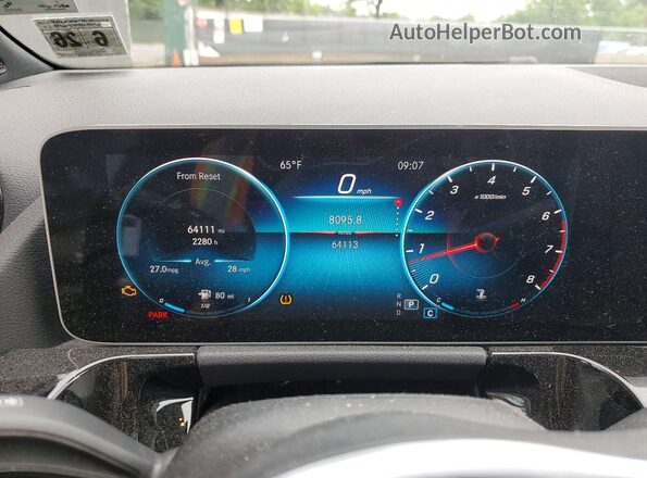 W1N4N4HB4MJ294155 2021 MERCEDES-BENZ GLA Black Вид щитка приладів