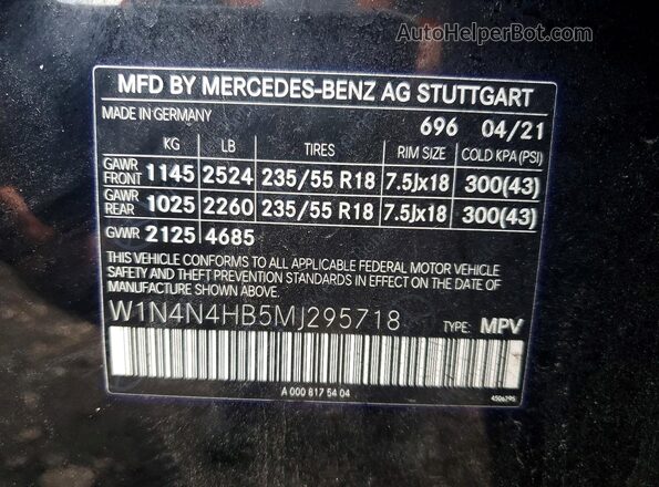 W1N4N4HB5MJ295718 2021 MERCEDES-BENZ GLA Black Вид підкапотного простору