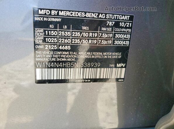 W1N4N4HB5NJ338939 2022 MERCEDES-BENZ GLA Gray Engine compartment view