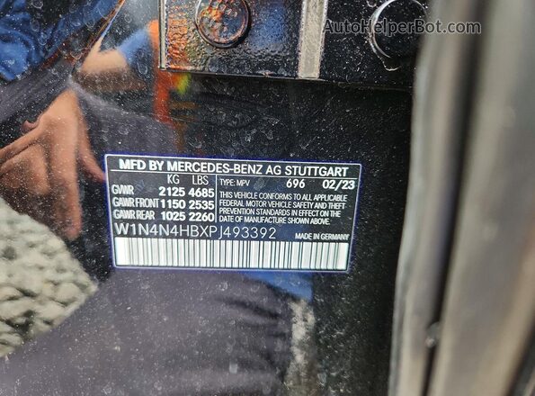 W1N4N4HBXPJ493392 2023 MERCEDES-BENZ GLA Black VIN კოდის სტიკერის ხედი