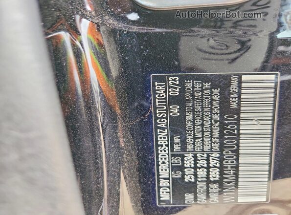 W1NKM4HB0PU012610 2023 MERCEDES-BENZ GLC-CLASS Black Вид наклейки з VIN-кодом