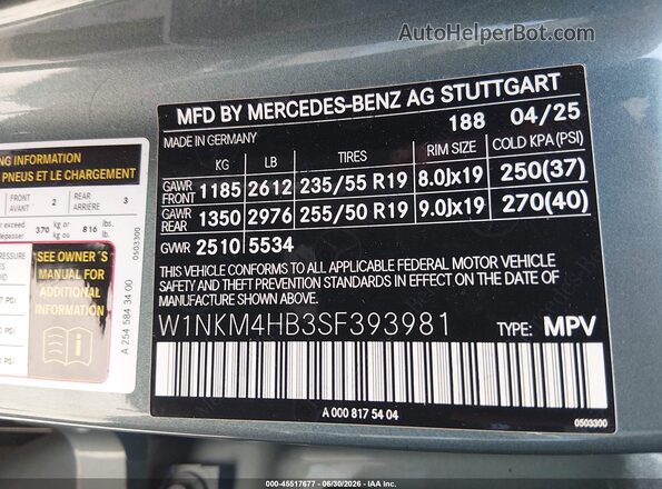 W1NKM4HB3SF393981 2025 MERCEDES-BENZ GLC 300 Зеленый Вид подкапотного пространства