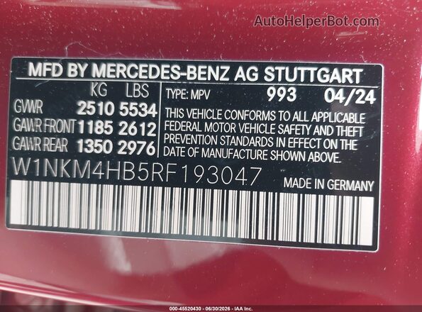 W1NKM4HB5RF193047 2024 MERCEDES-BENZ GLC 300 Красный Вид подкапотного пространства
